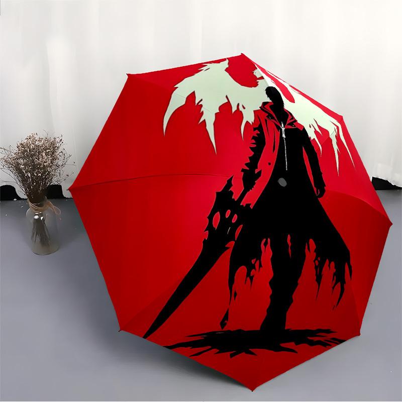1pc Devil May Cry Automatic Opening/closing Umbrella, Foldable Sunshade, Perfect Gift for Friends, Durable Plastic Handle Yy250808078