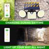 Three-Head Solar Wall Light, 260 LED, Motion Sensor Outdoor Garden & Street Lighting