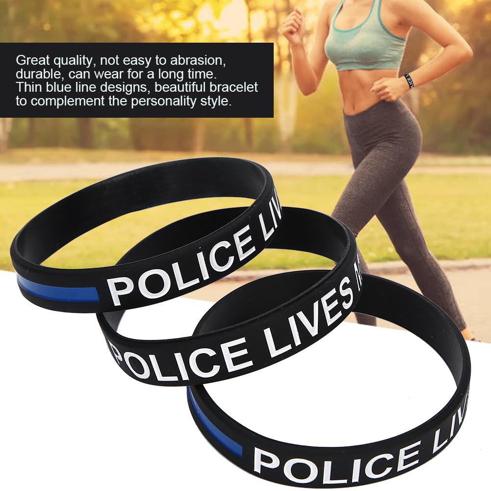 3 stuks Modieuze Siliconen Polsband Slijtvast Elastische Armband met Letter Decoratie