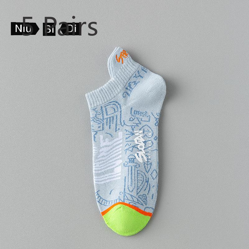 

5 пар мужских летних тонких хлопковых дезодорирующих спортивных студенческих носков 5 Pairs