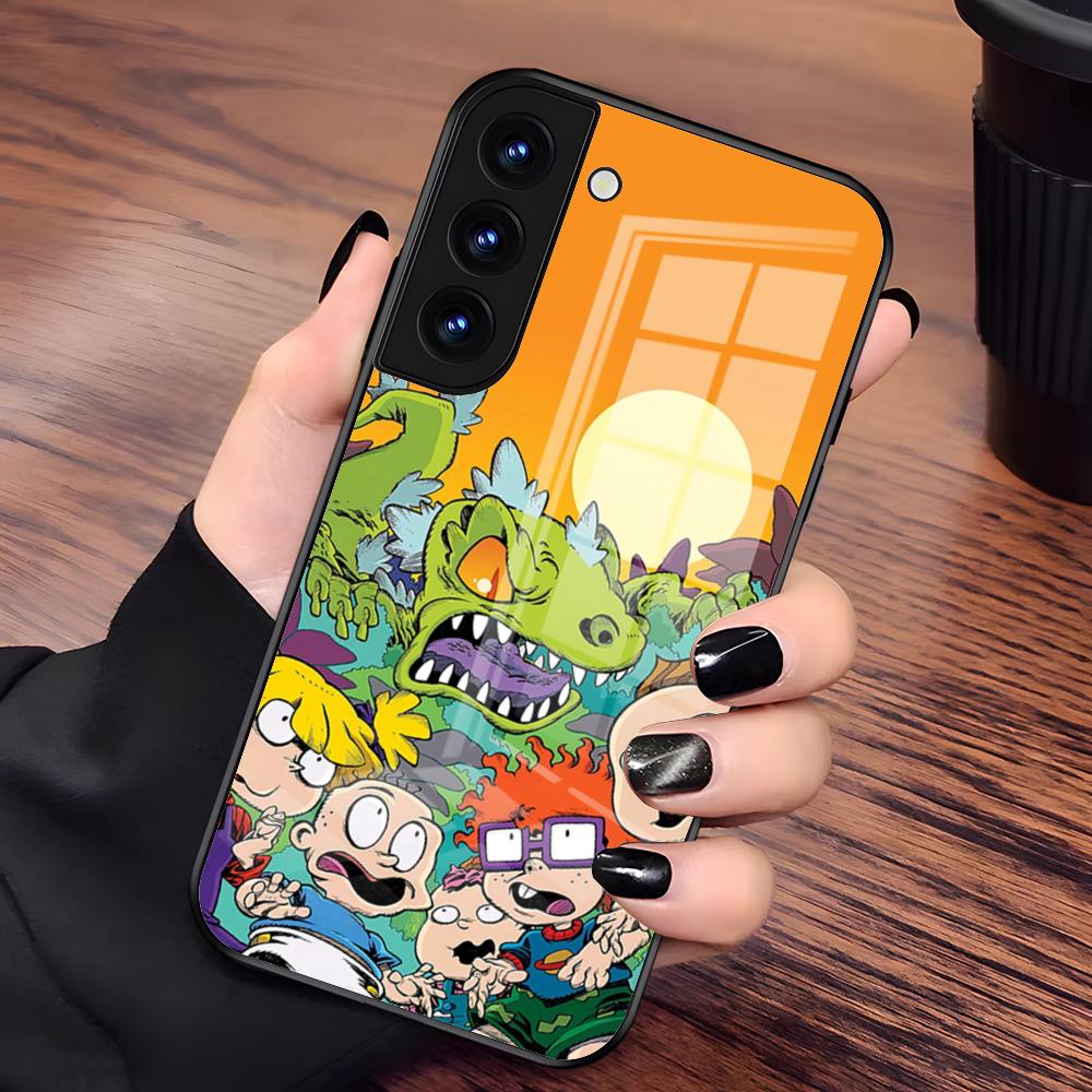 Movie R-Rugrats Cartoon R-ReptarS Phone Case For Samsung S25 S24 FE S23 S22 S21 Plus S20 Ultra Note20Ultra Black Glass Cover
