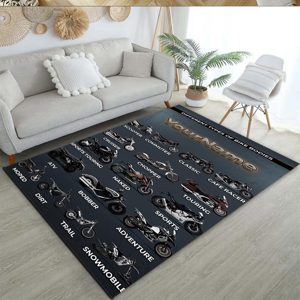 Harley-davidson Motorcycles Customized Name Area Rug Suitable for Living Rooms Bedrooms Balcony Playrooms Antislip Carpet Decorate Offices