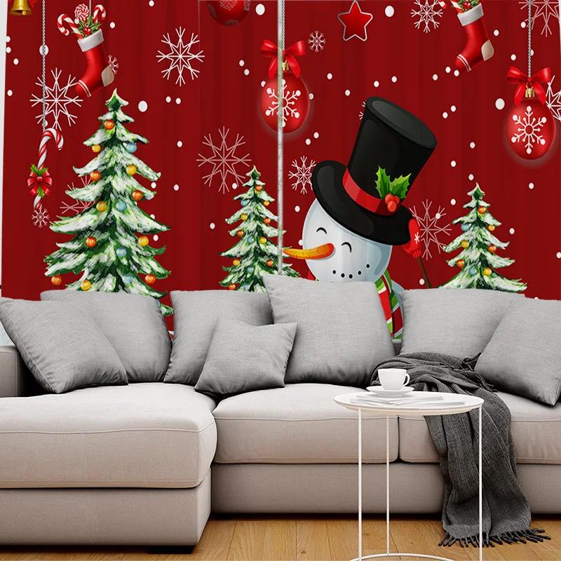 Christmas Window Curtains Decor For Home Bedroom Kitchen Living Room Christmas Ornament Xmas Gifts Navidad Natal New Year