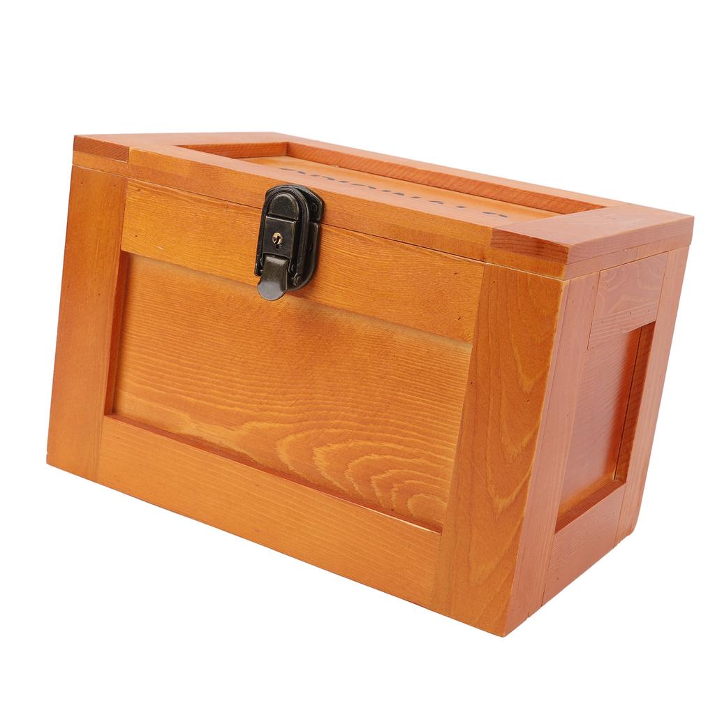 Desktop Wooden Storage Box Multifunctional Wood Container Box with Lock and Keys for Sundries