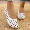 Women's Perforated Breathable Slip-On Flats Round Toe Casual Walking Shoes Comfortable for Summer Beach Daily Wear School Office