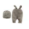2020 Newborn Photo Props: 2-Color Knit Baby Overalls & Hat Set