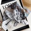 Cotton and linen geometric polka dots retro printed silk scarf women's square scarf high-end shawl sunscreen neck scarf headscarf scarf
