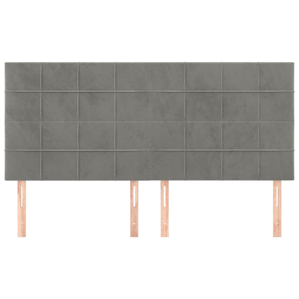 Vidaxl Bed Headboards, 4 Pcs, Light Gray, 80X5X78/88 Cm, Velvet