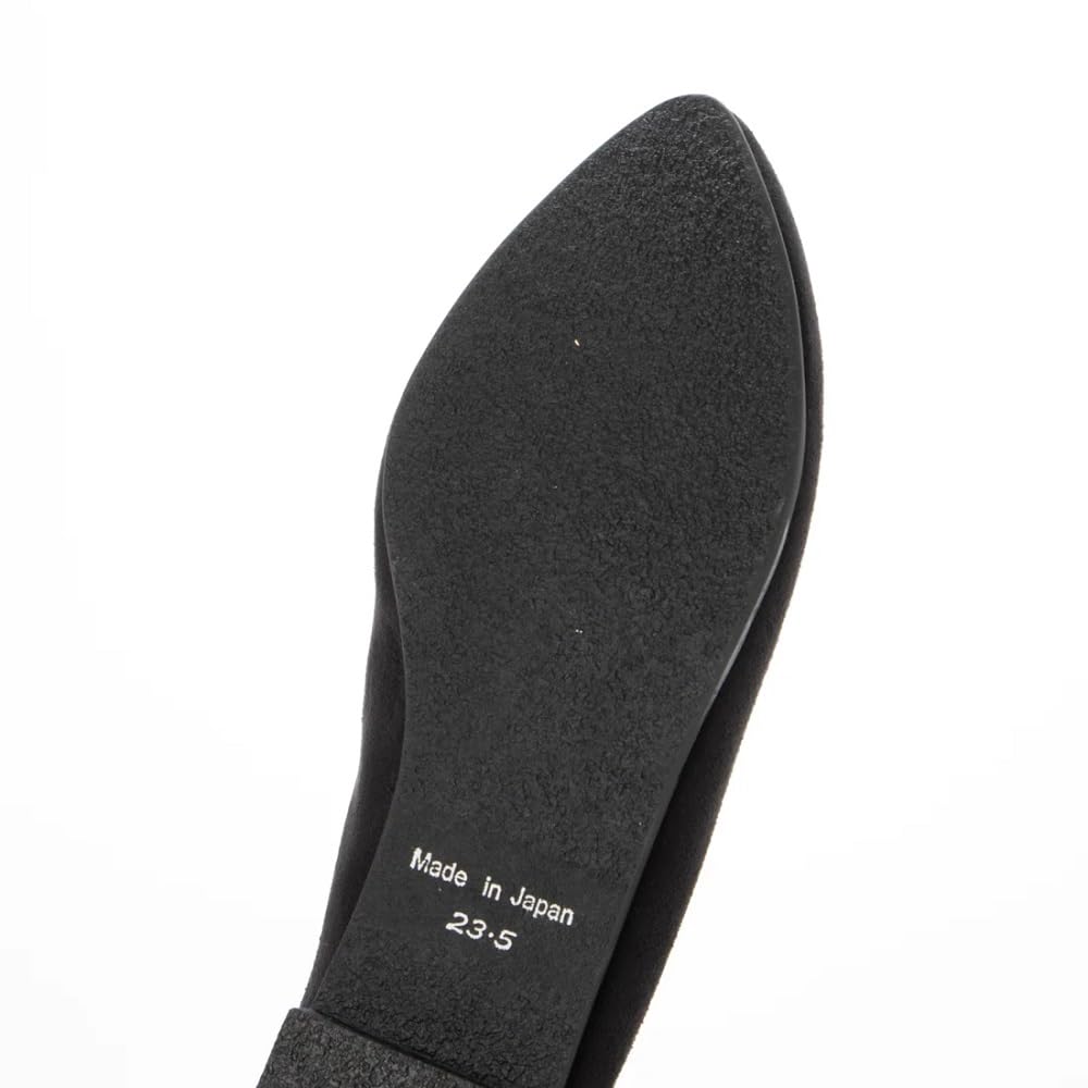 IK Plus Center Seam Flat Pumps, 4025-25, Women's, Black Suede, Size 21.5 cm, 3E