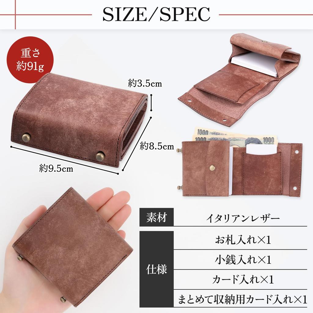 ASIAN ZACCA and Bifold Genuine Italian Mini Compact Coin Easy to Easy to Made in Holds Bills Large Orange Rib Men's Women's Wallet, Leather, Wallet,