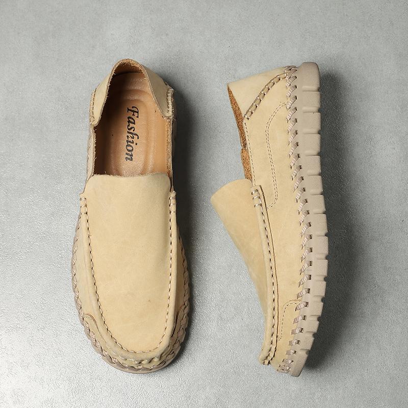 Handmade Genuine Leather Men Shoes Comfortable Casual Shoes For Men Loafers Moccasins Men Flats Shoes Driving Shoes Large Size 38-46
