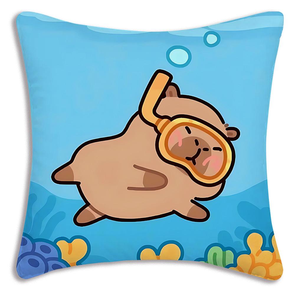 Cute animal C-Capybaras Pillow Covers Cartoon Sofa Decorative Home Double-sided Printing Short Plush Cute Cushion Cover