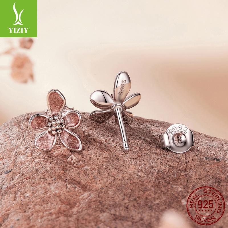 S925 Sterling Silver Autumn Flower Language Stud Earrings Women'S Romantic Autumn Flower Stud Earrings