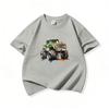 Kids Cotton T Shirt Watercolor Offroad Car Print Crew Neck Short Sleeve Tee Casual Breathable Boys Girls Summer Tops