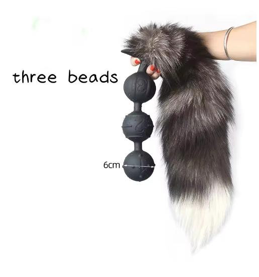 3-7beads Long Large Anal Tail Cosplay Soft Silicone Ball Dilator Sex Toys for Woman Man Anal Plug Massager Pull Beads Buttplug