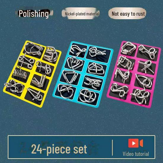 

Набор развивающих игрушек для детей «Головоломка из девяти колец и замок Лубан» (24 шт.)