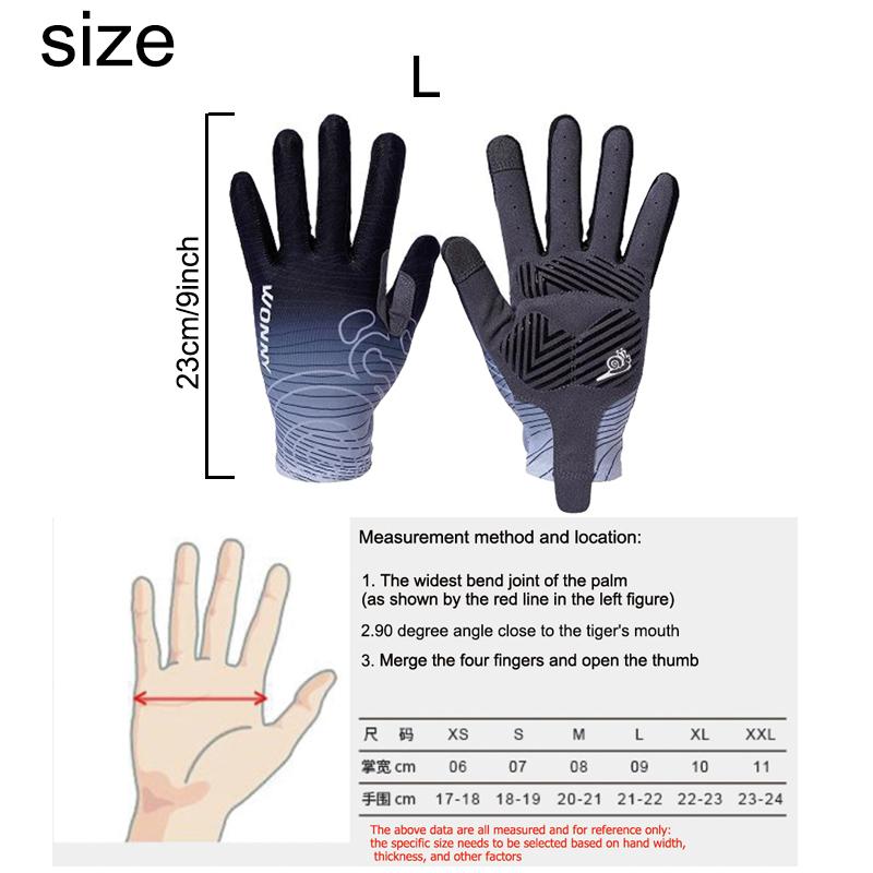 WONNY Cycling Gloves Mountain Bike Gloves Biking Gloves for Men Women Outdoor Full Finger Workout Gloves Touch Screen Anti-Slip