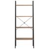 Standing Shelf with 4 Shelves Dark Brown and Black 56 X 35 X 140 Cm