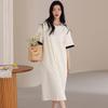 Pajamas Women's Pajamas Skirts Summer Summer Cotton Short Sleeves Thin Long Stripes Casual Wear Loungewear