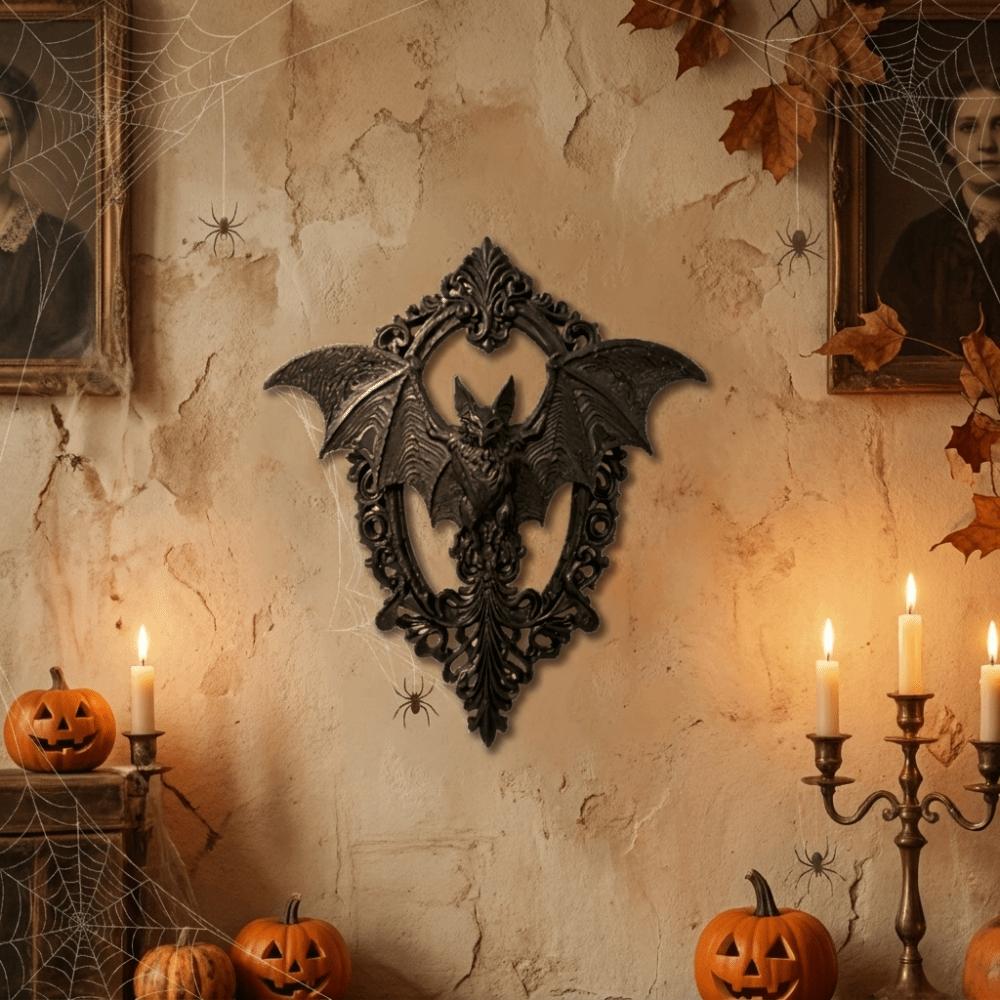 Dark Art 3D Printing Gothic Bat Wall Decor Decorative Retro Dark Wind Bat Pendant Dark Style Halloween Wall Hanging Gothic Room