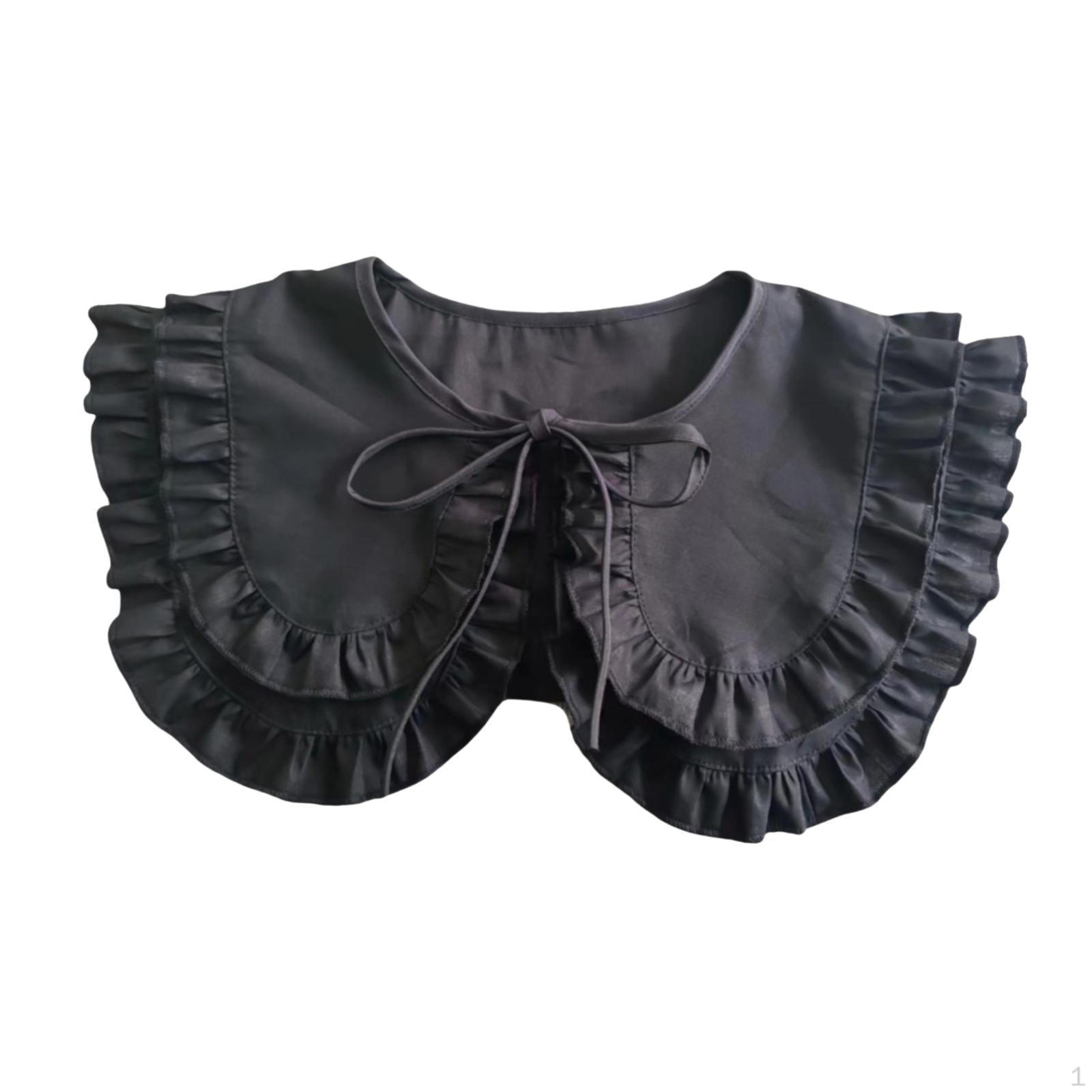 

Съемный воротник-оборка для женщин, аксессуары для шейных платков, рубашки чёрный