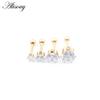 Alisouy 2pcs 3-6mm Ear Stud Earrings Hypoallergenic Round Cubic Zirconia Stainless Steel CZ Girls High Quality Women Earrings