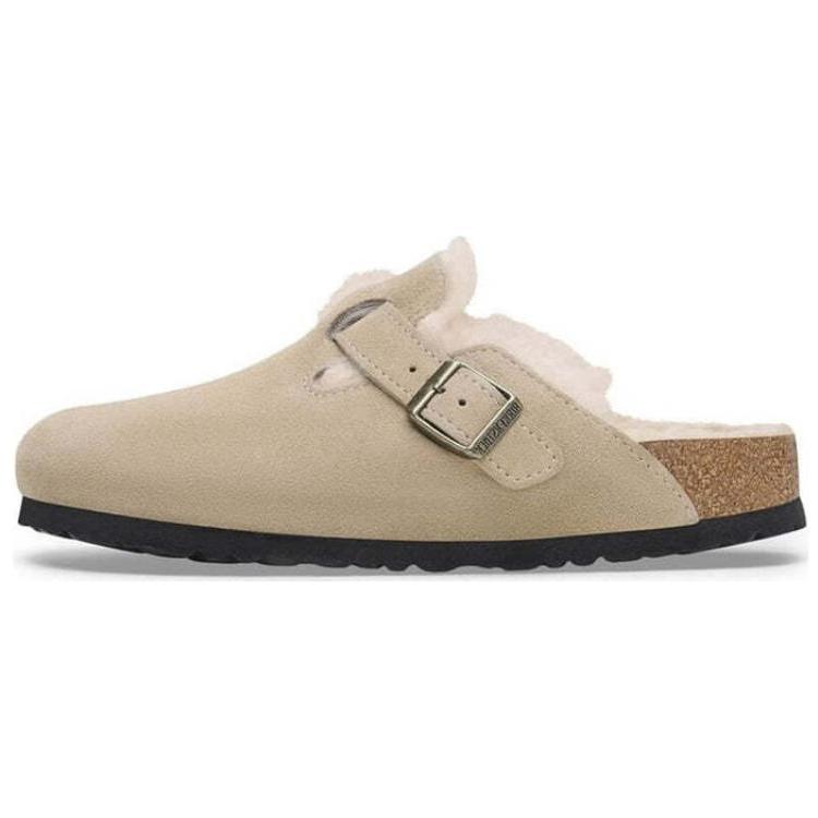Birkenstock Boston Shearling Suede Taupe Women Sneakers Tan 1028299 39