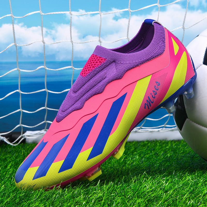 New Men Football Boots Cleats Outdoor Sport Training Breathable Soccer Shoes Long Spikes FG Boys Non Slip Match Comfortable