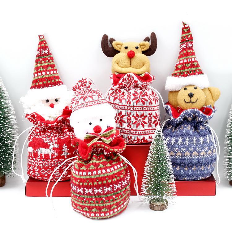 Christmas Gift Bags: Santa, Snowman & Reindeer Apple Totes for Kids' Candy