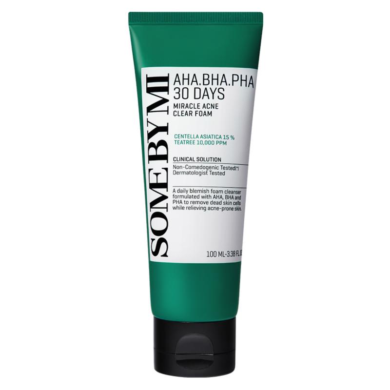 Some By Mi AHA BHA PHA 30 Days Miracle Acne Clear Foam, 100ml, 1 Pcs