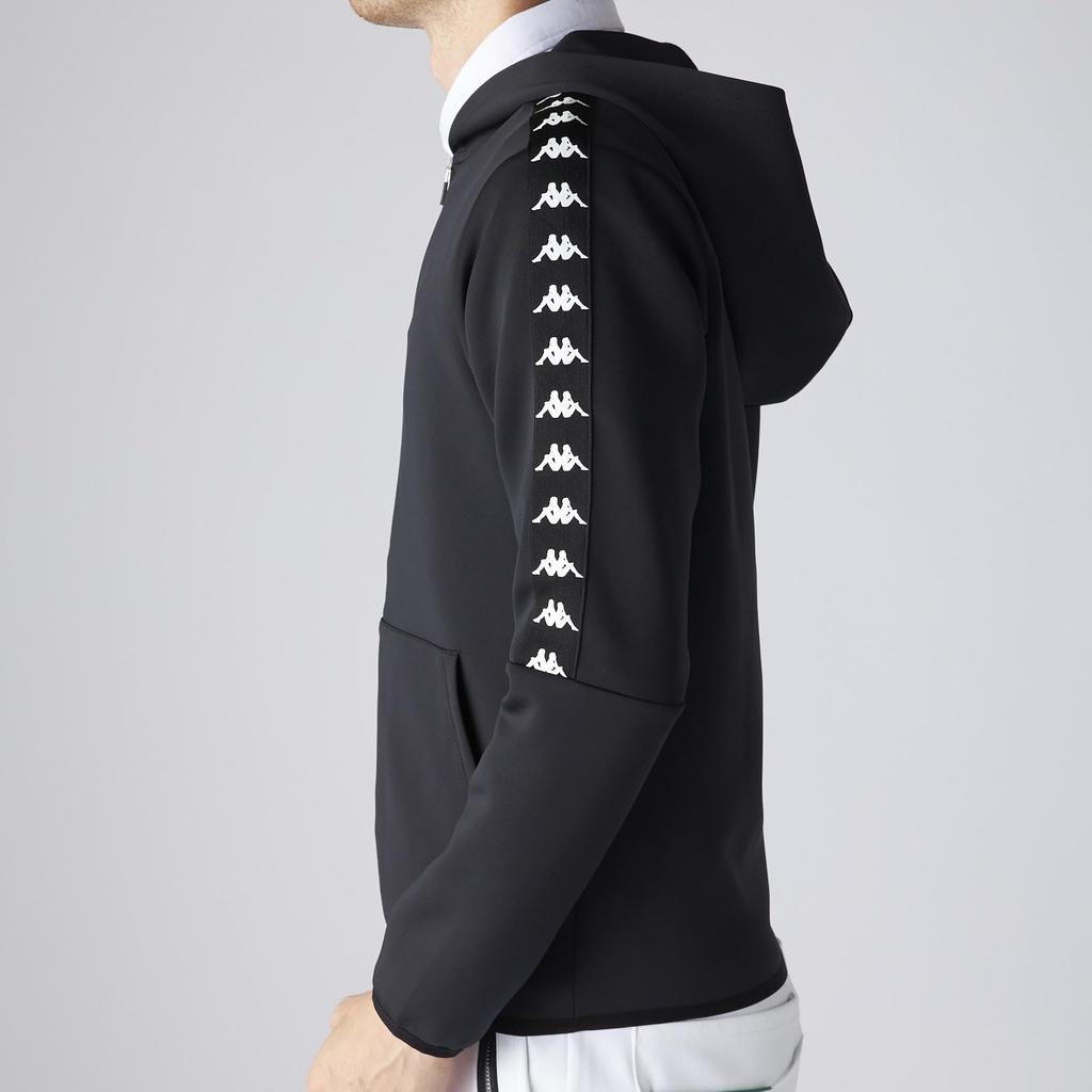 634402 Sweat Full Black [Kappa] Men's Parka, Lightweight, Stretch, Zip,