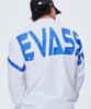 Leubase Old School Bag Blue Logo Oversized Long Sleeve T-Shirt_White