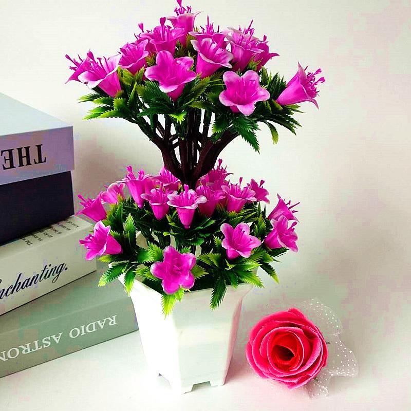 Lily Flower Artificial Potted Plant Simulated Green Plant Ornament Decoration