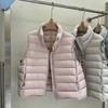 Down Vest Women's Short Stand-up Collar White Duck Down New Small Fashion Warm Outer Vest Tide