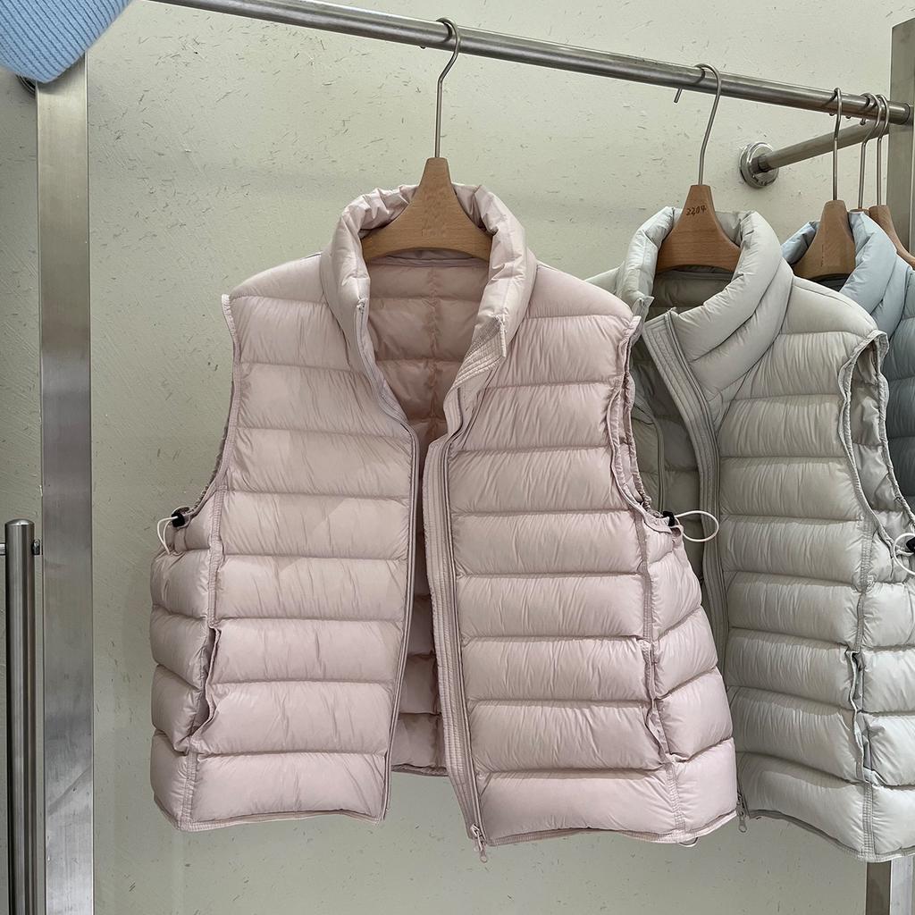 Down Vest Women's Short Stand-up Collar White Duck Down New Small Fashion Warm Outer Vest Tide