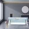 Up to 58 Inch Foldable Bathtub for Adults – Large Portable Collapsible Tub, Freestanding Hot & Ice Bath Spa, Easy Fold Design