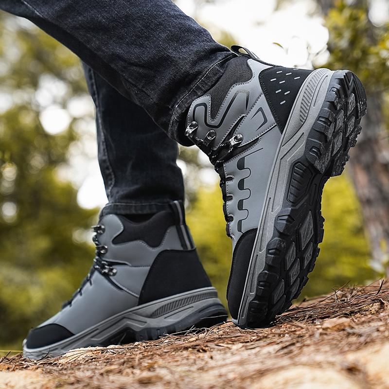 High Top Boots Men Casual Comfort Versatile Anti Slip Wear-resistant Height Increasing Lightweight Casual Workwear Boots Zapatos