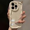 3pcs New Flat Printed Cream Burgundy Clear Wavy Edge Soft Phone Case For 17 16 15 14 13 12 11 Pro Max Plus 16e 17e Cover