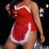 Sexy Plus Size Mesh Christmas Nightgown - European & American Style