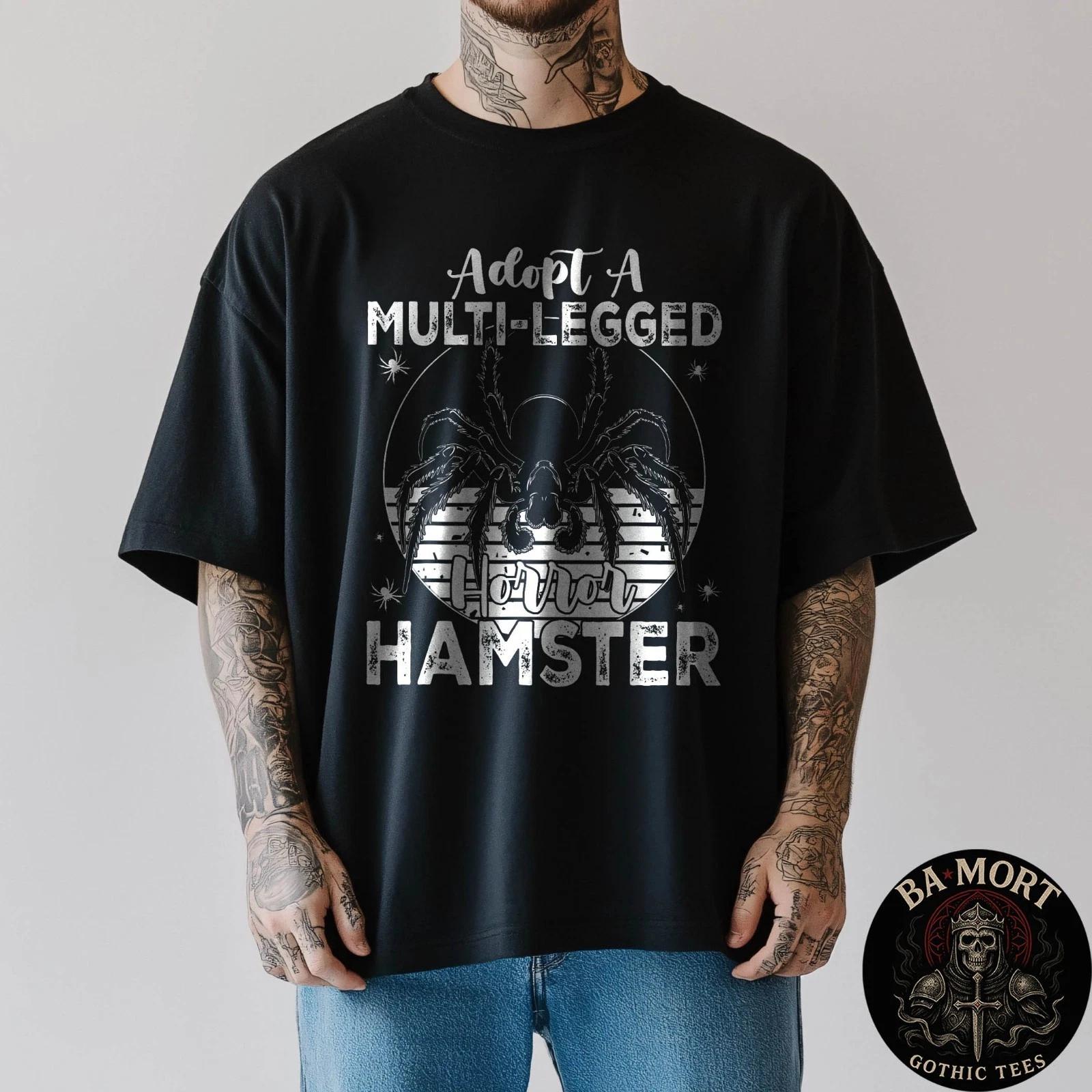 Adopt A Multi-Legged Horror Hamster Tarantula Spider 100% Cotton T-shirt Mens Tees Top 4XL
