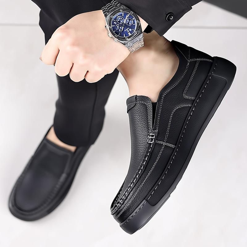 Fashion Leather Men's Classic Loafers Moccasins Shoes Luxury Brand Man Casual Footwear Handmade Formal Slip on Boat Shoes Business Flats