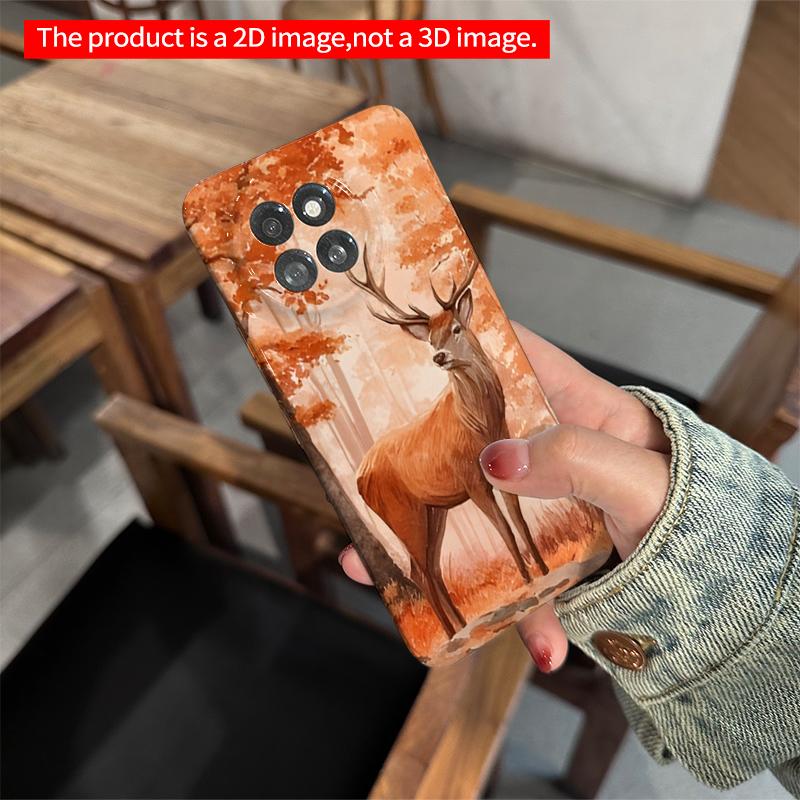 2DFlat Xiaomi Redmi phone caseAutumn Deer in Forest Art Phone Casesuitable for Redmi Note 11 12 13 14 A3 K80 15 17 Ultra
