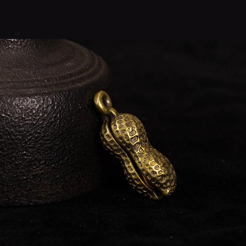 Brass Peanut Bell Ornaments Copper Figurines Feng Shui Desk Decorations Home Decors Accessories Keychains Pendants Gifts