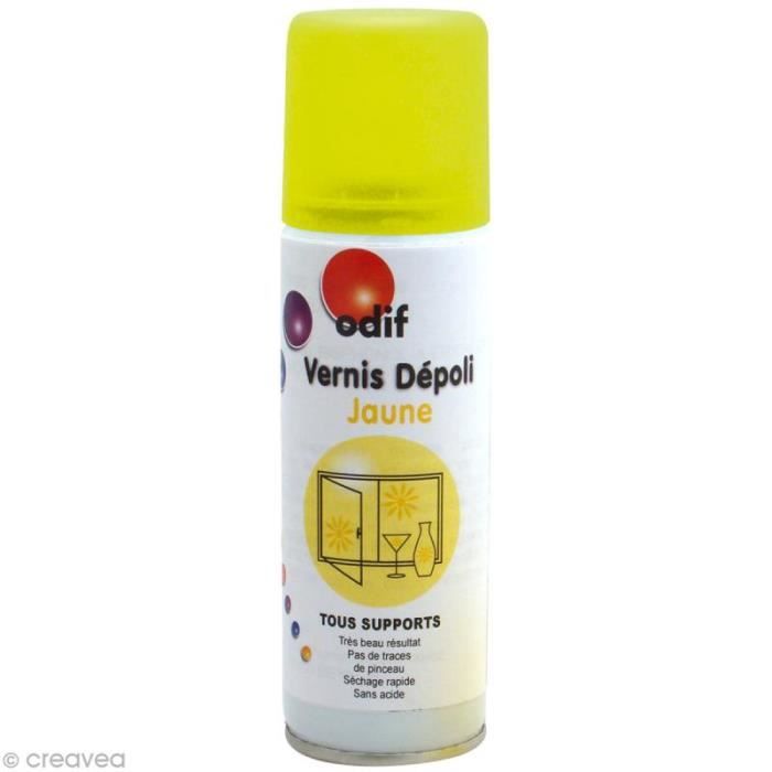 Vernis en bombe - Odif - Jaune - 125 ml - Effet dépoli - Sèche rapidement
