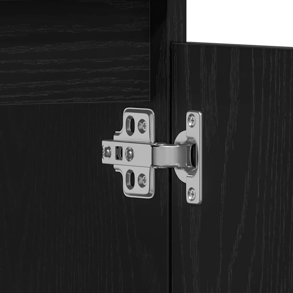 Washbasin Cabinet with Door Black Oak Effect 58 x 33 x 60 cm