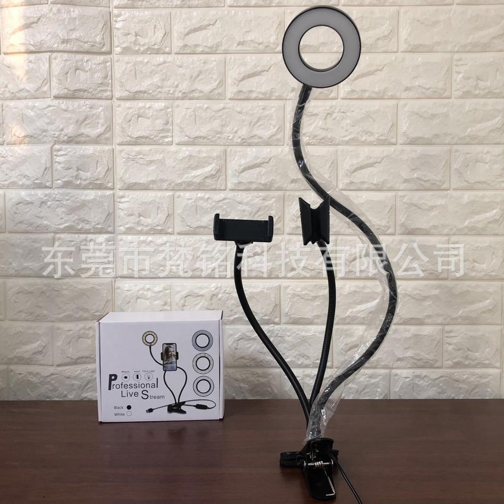 Luce LED di riempimento da 3,5" con clip USB e supporto per telefono regolabile per selfie e live streaming.