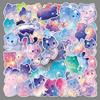 50 Hand-Painted Watercolor Starry Sky Cat Stickers - Cute INS Style for Journals