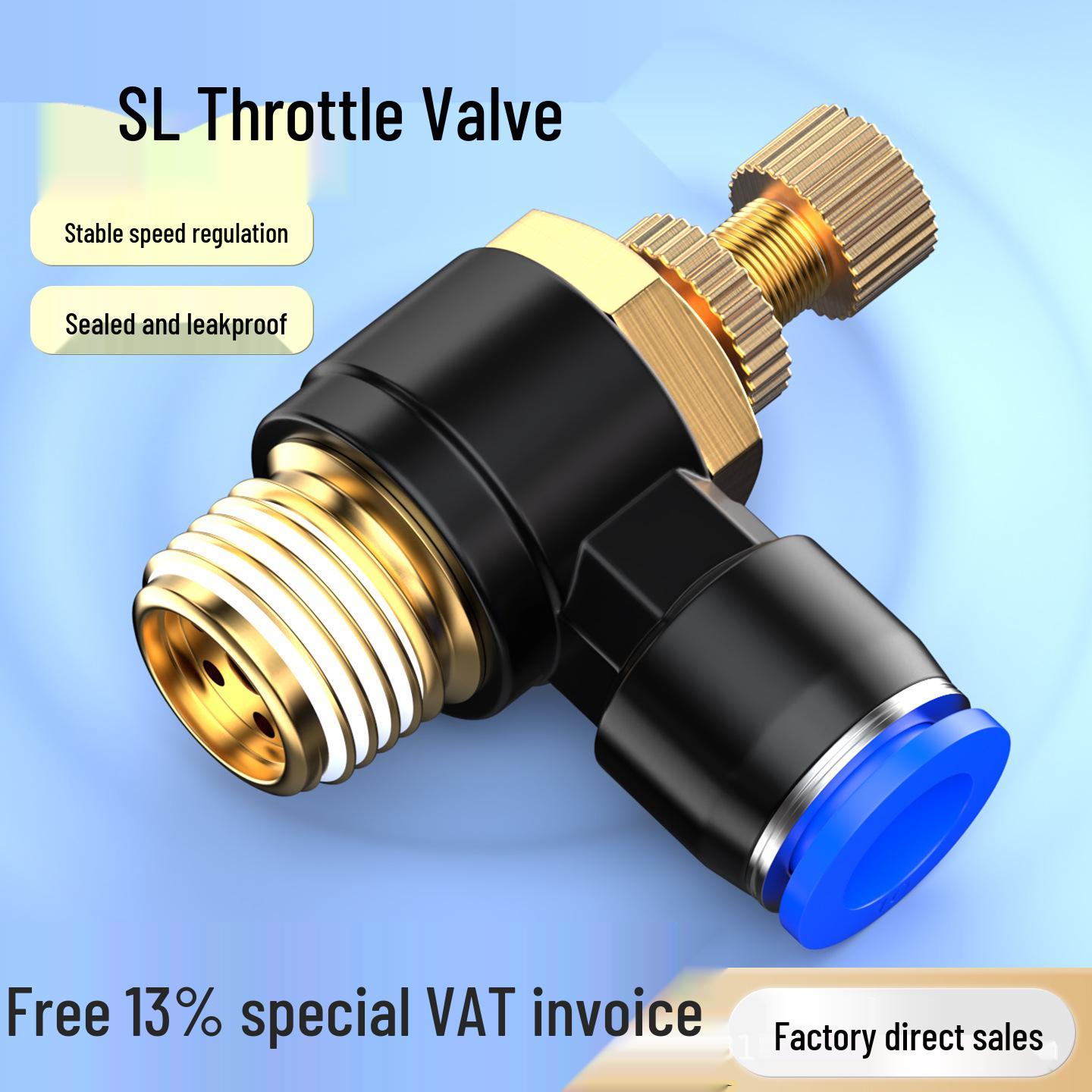 

Zhuoji SL Pneumatic Throttle Valve: Quick Connector, Cylinder Flow Speed Control, Pressure Regulating Air Valve SL8/6-01/02/03 SL4-M5