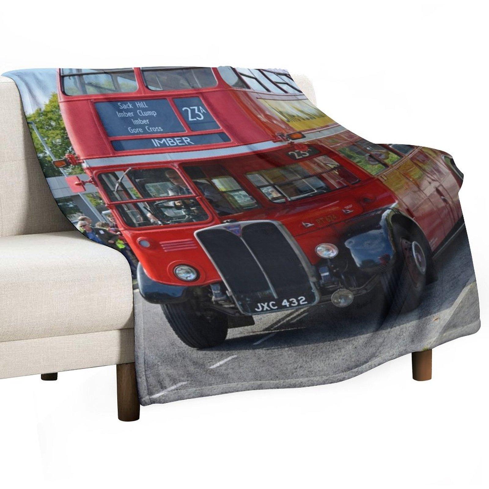 

Vintage AEC London bus at Imber Throw Blanket wednesday Quilt Furry Bed Fashionable Blankets 30x40in
