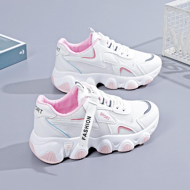 [Customized] Spring outdoor running sports shoes Korean version of soft-soled casual shoes mesh versatile thick-soled dad shoes women